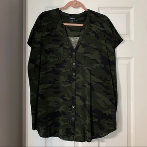 Torrid green camo challis top